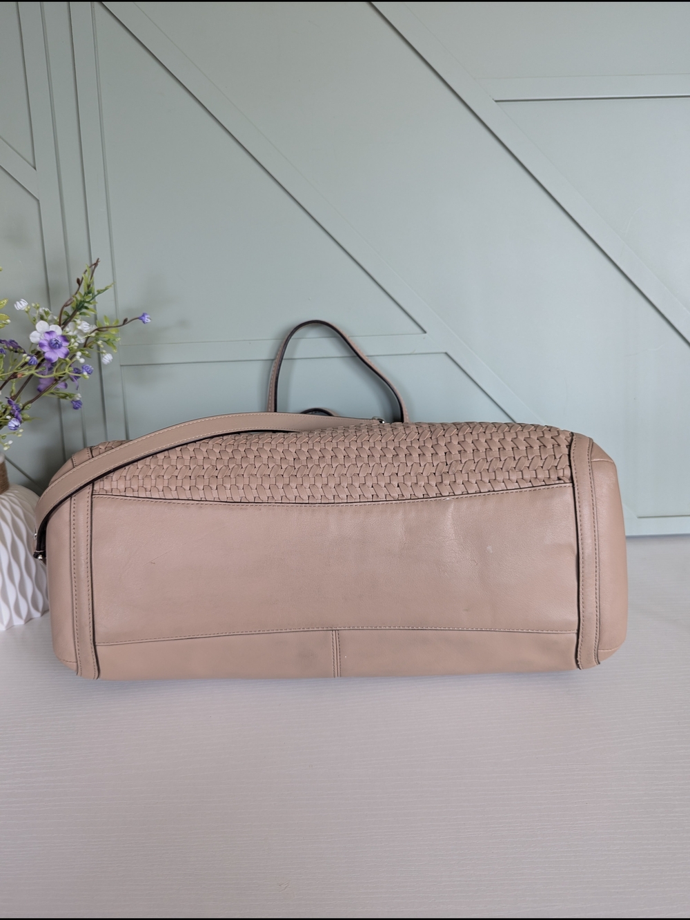 vintage Coach Madison Caroline Woven Leather Satchel - Picture 7 of 16